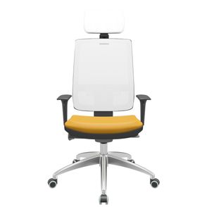 Cadeira Office Brizza Tela Branca Com Encosto Assento Facto Dunas Amarelo Autocompensador 126cm - 63266