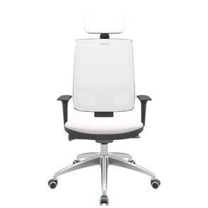 Cadeira Office Brizza Tela Branca Com Encosto Assento Vinil Branco Autocompensador 126cm - 63284