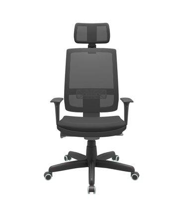 Cadeira Office Brizza Tela Preta Com Encosto Assento Aero Preto Autocompensador Base Standard 126cm - 63328