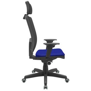 Cadeira Office Brizza Tela Preta Com Encosto Assento Aero Azul Autocompensador Base Standard 126cm - 63330