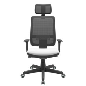 Cadeira Office Brizza Tela Preta Com Encosto Assento Aero Branco Autocompensador Base Standard 126cm - 63329