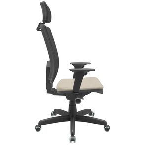Cadeira Office Brizza Tela Preta Com Encosto Assento Poliester Fendi Autocompensador Base Standard 126cm - 63357