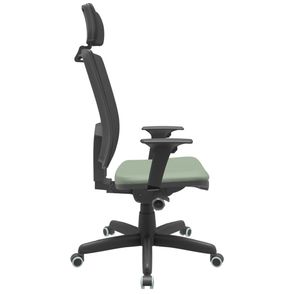 Cadeira Office Brizza Tela Preta Com Encosto Assento Vinil Verde Autocompensador Base Standard 126cm - 63359