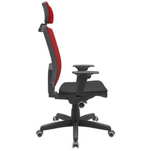 Cadeira Office Brizza Tela Vermelha Com Encosto Assento Aero Preto Autocompensador Base Standard 126cm - 63364