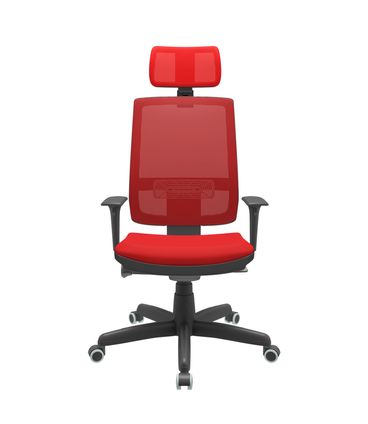 Cadeira Office Brizza Tela Vermelha Com Encosto Assento Aero Vermelho Autocompensador Base Standard 126cm - 63366