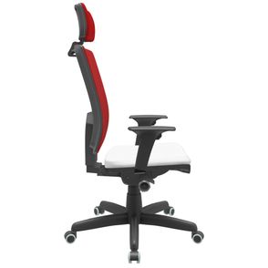 Cadeira Office Brizza Tela Vermelha Com Encosto Assento Aero Branco Autocompensador Base Standard 126cm - 63367