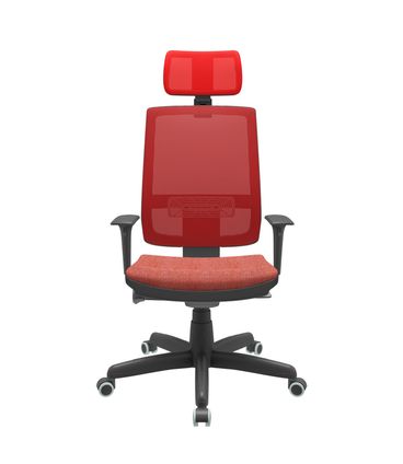 Cadeira Office Brizza Tela Vermelha Com Encosto Assento Concept Rose Autocompensador Base Standard 126cm - 63368