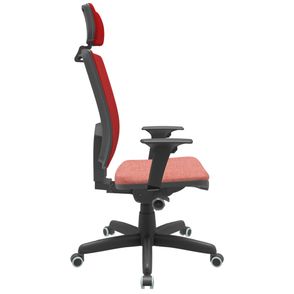 Cadeira Office Brizza Tela Vermelha Com Encosto Assento Concept Rose Autocompensador Base Standard 126cm - 63368