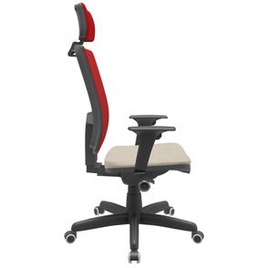 Cadeira Office Brizza Tela Vermelha Com Encosto Assento Poliester Fendi Autocompensador Base Standard 126cm - 63370