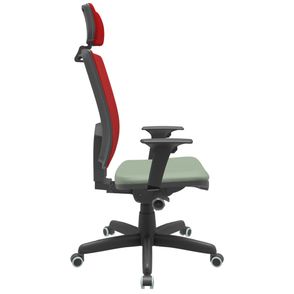 Cadeira Office Brizza Tela Vermelha Com Encosto Assento Vinil Verde Autocompensador Base Standard 126cm - 63372