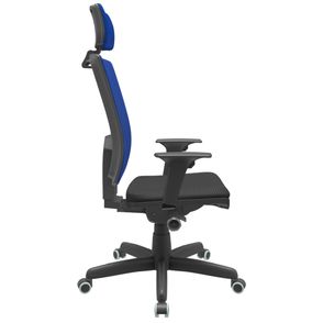 Cadeira Office Brizza Tela Azul Com Encosto Assento Aero Preto Autocompensador Base Standard 126cm - 63386