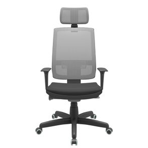 Cadeira Office Brizza Tela Cinza Com Encosto Assento Aero Preto Autocompensador Base Standard 126cm - 63417