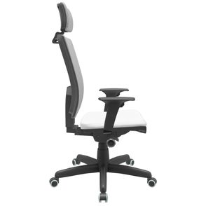 Cadeira Office Brizza Tela Cinza Com Encosto Assento Aero Branco Autocompensador Base Standard 126cm - 63420