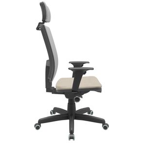 Cadeira Office Brizza Tela Cinza Com Encosto Assento Poliester Fendi Autocompensador Base Standard 126cm - 63423