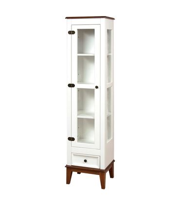 Cristaleira Remy 1 Porta e 1 Gaveta cor Branco com Amendoa 180 cm - 58758