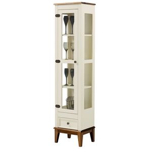 Cristaleira Remy 1 Porta e 1 Gaveta cor Off White com Amendoa 180 cm - 63353