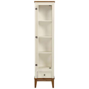 Cristaleira Remy 1 Porta e 1 Gaveta cor Off White com Amendoa 180 cm - 63353