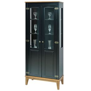 Cristaleira Laura 2 Portas cor Preto com Amendoa 180 cm - 62231