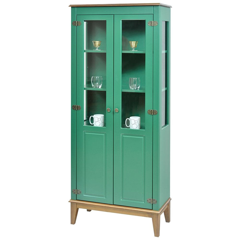 Cristaleira-Laura-2-Portas-cor-Verde-com-Amendoa-180-cm---63392