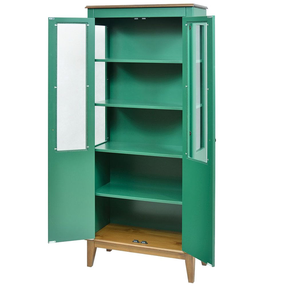 Cristaleira-Laura-2-Portas-cor-Verde-com-Amendoa-180-cm---63392