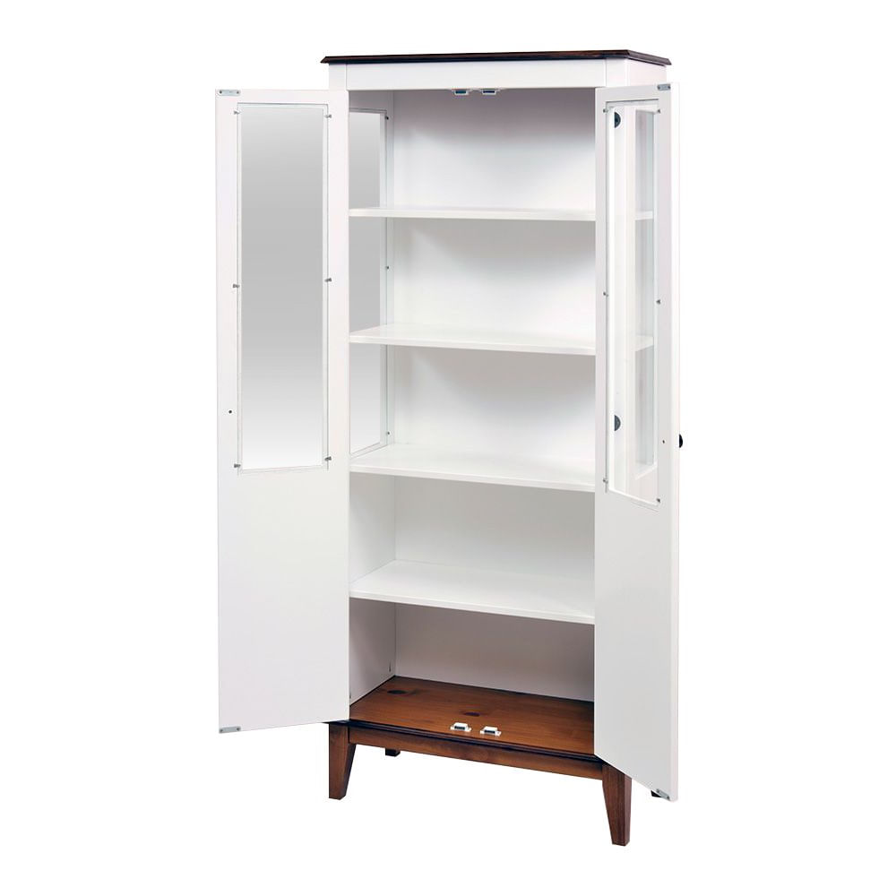 Cristaleira-Laura-2-Portas-cor-Branco-com-Amendoa-180-cm---59882