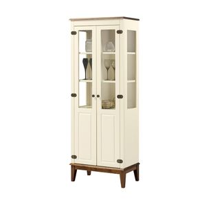 Cristaleira Laura 2 Portas cor Off White com Amendoa 180 cm - 63398