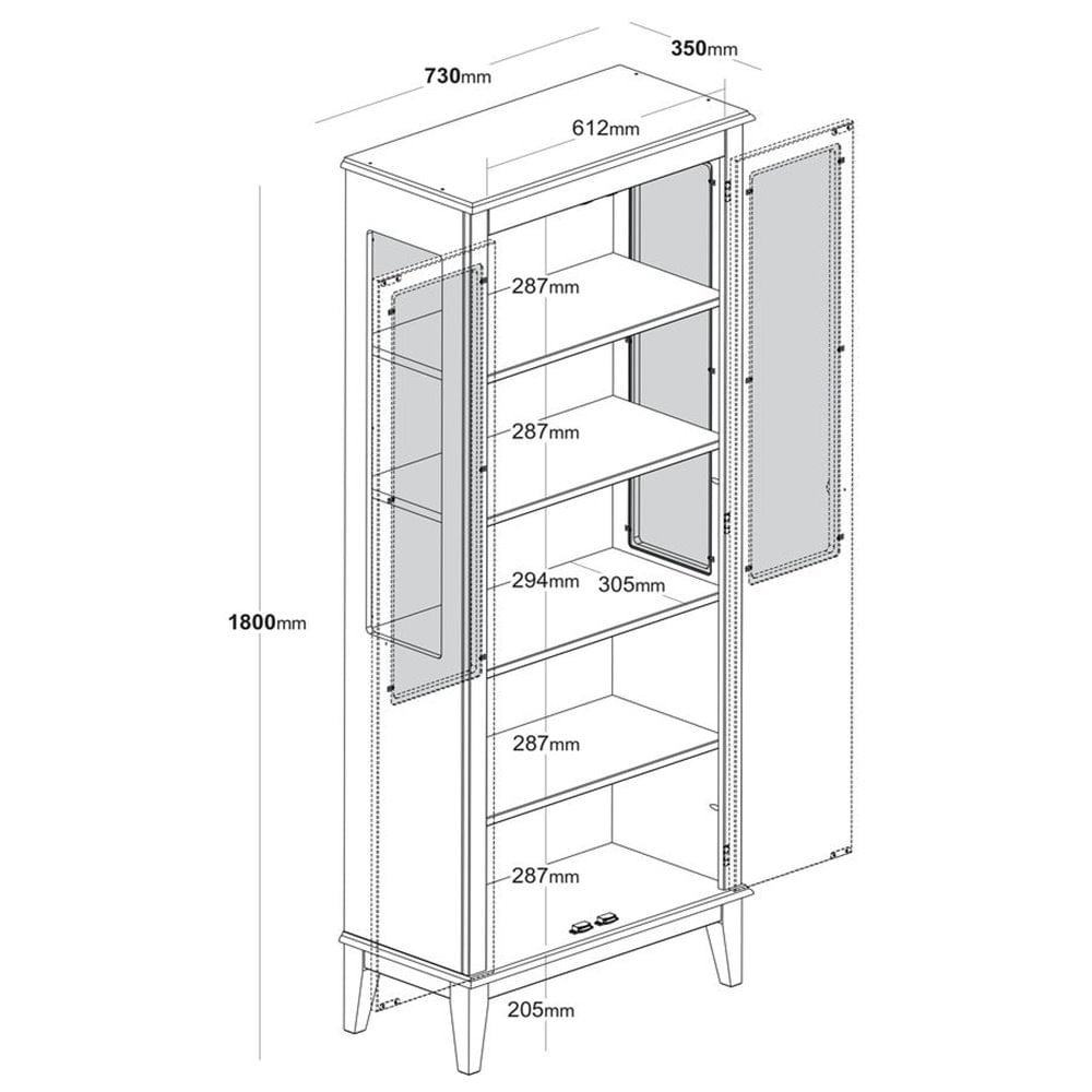 Cristaleira-Laura-2-Portas-cor-Off-White-com-Amendoa-180-cm---63398