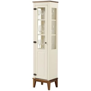 Cristaleira Laura 1 Porta cor Off White com Amendoa 180 cm - 63430