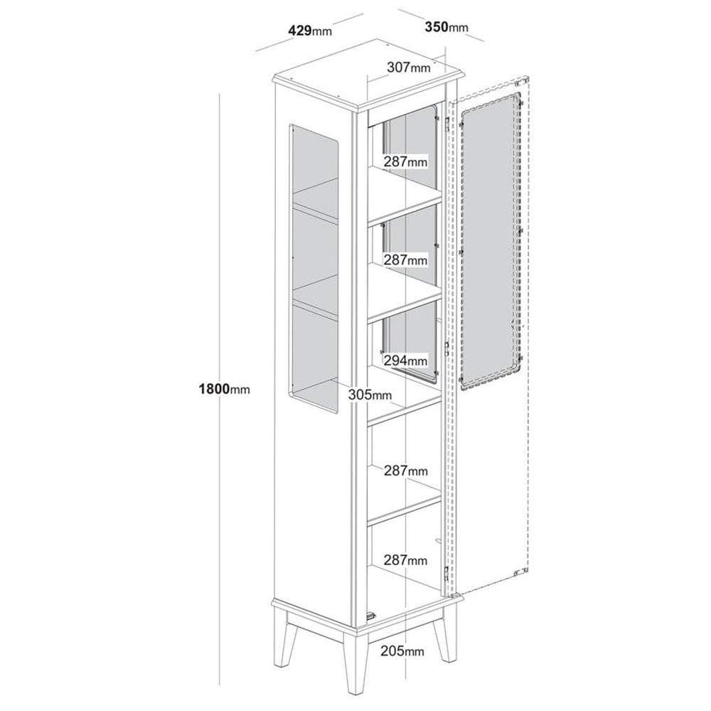 Cristaleira-Laura-1-Porta-cor-Off-White-com-Amendoa-180-cm---63430