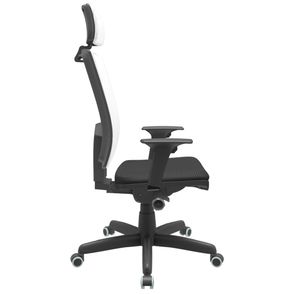 Cadeira Office Brizza Tela Branca Com Encosto Assento Aero Preto Autocompensador Base Standard 126cm - 63435