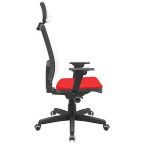 Cadeira Office Brizza Tela Branca Com Encosto Assento Aero Vermelho Autocompensador Base Standard 126cm - 63437