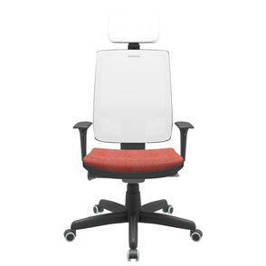 Cadeira Office Brizza Tela Branca Com Encosto Assento Concept Rose Autocompensador Base Standard 126cm - 63439