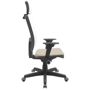 Cadeira Office Brizza Tela Branca Com Encosto Assento Poliester Fendi Autocompensador Base Standard 126cm - 63441