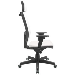 Cadeira Office Brizza Tela Branca Com Encosto Assento Vinil Branco Autocompensador Base Standard 126cm - 63444