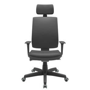 Cadeira Office Brizza Soft Vinil Preto Autocompensador Com Encosto Cabeça Base Standard 126cm - 63449