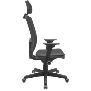 Cadeira Office Brizza Soft Vinil Preto Autocompensador Com Encosto Cabeça Base Standard 126cm - 63449