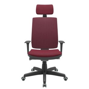 Cadeira Office Brizza Soft Poliester Vinho Autocompensador Com Encosto Cabeça Base Standard 126cm - 63455