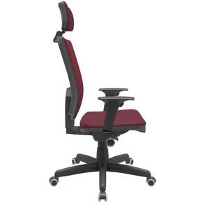Cadeira Office Brizza Soft Poliester Vinho Autocompensador Com Encosto Cabeça Base Standard 126cm - 63455