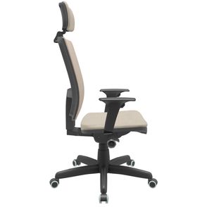Cadeira Office Brizza Soft Poliester Fendi Autocompensador Com Encosto Cabeça Base Standard 126cm - 63456