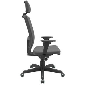 Cadeira Office Brizza Soft Poliester Cinza Autocompensador Com Encosto Cabeça Base Standard 126cm - 63457