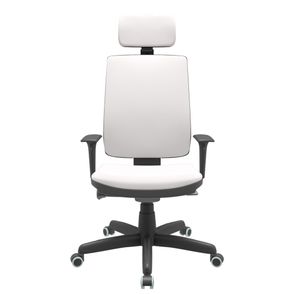 Cadeira Office Brizza Soft Vinil Branco Autocompensador Com Encosto Cabeça Base Standard 126cm - 63459