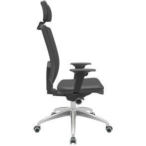 Cadeira Office Brizza Soft Vinil Preto Autocompensador Com Encosto Cabeça Base Aluminio 126cm - 63461