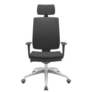 Cadeira Office Brizza Soft Aero Preto Autocompensador Com Encosto Cabeça Base Aluminio 126cm - 63462