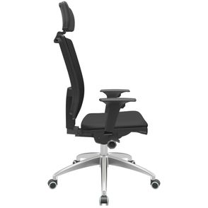 Cadeira Office Brizza Soft Aero Preto Autocompensador Com Encosto Cabeça Base Aluminio 126cm - 63462