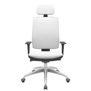 Cadeira Office Brizza Soft Aero Branco Autocompensador Com Encosto Cabeça Base Aluminio 126cm - 63466