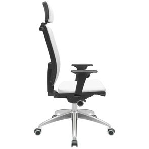 Cadeira Office Brizza Soft Aero Branco Autocompensador Com Encosto Cabeça Base Aluminio 126cm - 63466