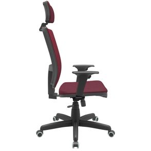 Cadeira Office Brizza Soft Poliester Vinho RelaxPlax Com Encosto Cabeça Base Standard 126cm - 63496
