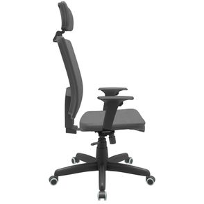 Cadeira Office Brizza Soft Poliester Cinza RelaxPlax Com Encosto Cabeça Base Standard 126cm - 63498