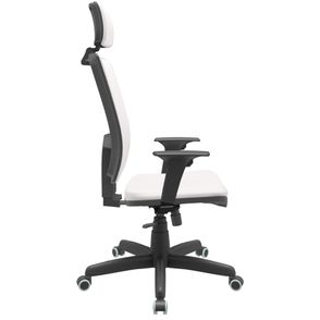 Cadeira Office Brizza Soft Vinil Branco RelaxPlax Com Encosto Cabeça Base Standard 126cm - 63500