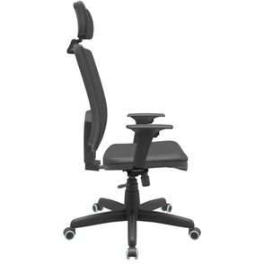Cadeira Office Brizza Soft Vinil Preto RelaxPlax Com Encosto Cabeca Base Aluminio 126cm - 63502